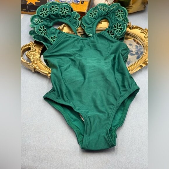 🆕 ZIMMERMANN KIDS 🧿 NWT Ottie Embroidered 1PC, Green - Sz 2 Y - Picture 7 of 13